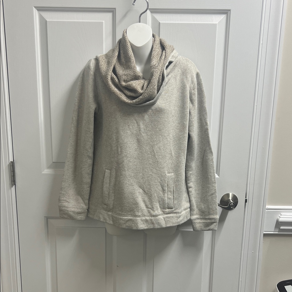 J. Crew Factory Women’s Heather Cream Light Brown Cowl Neck Sweater Medium M